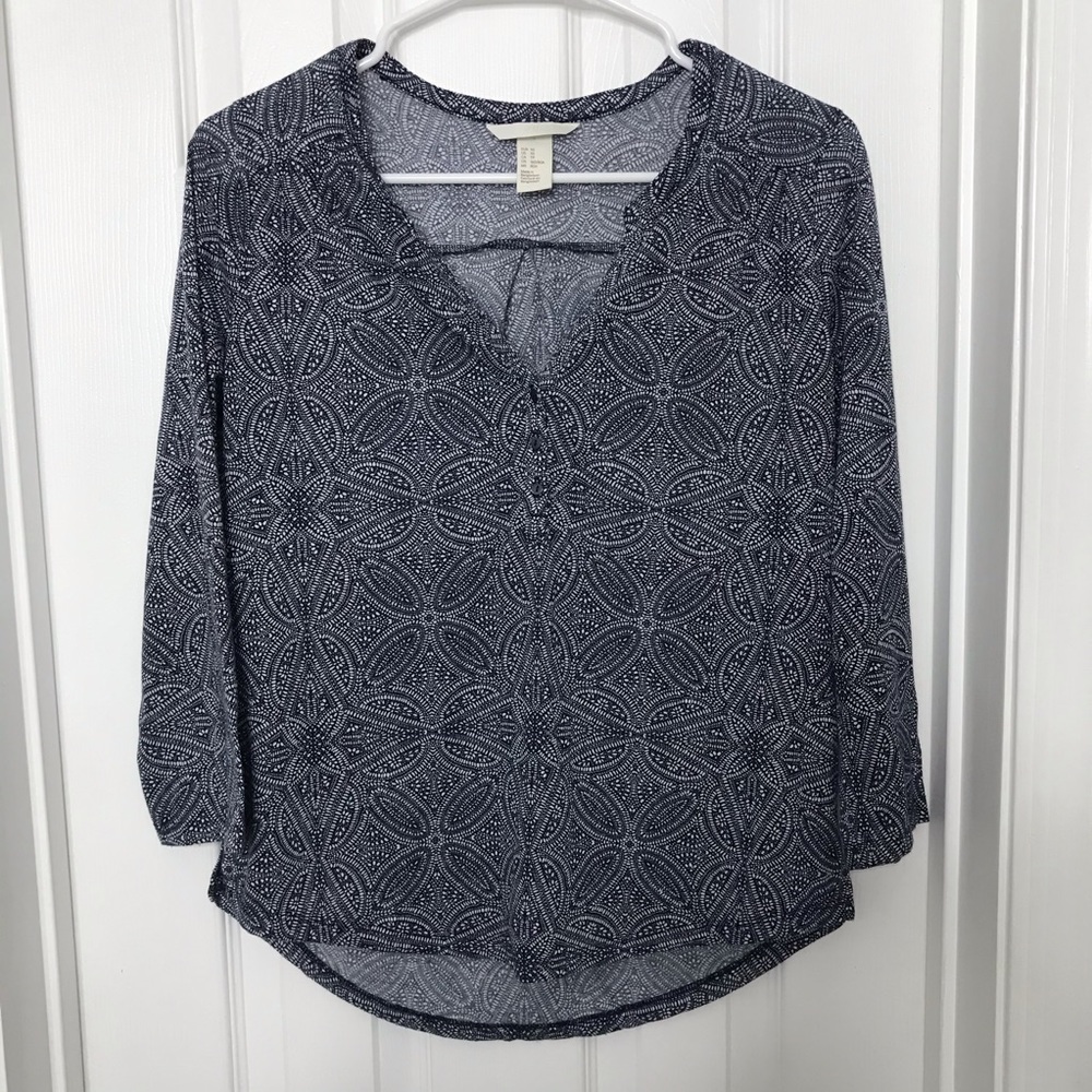 H&M Blue / Purple Quarter Length Sleeve Shirt